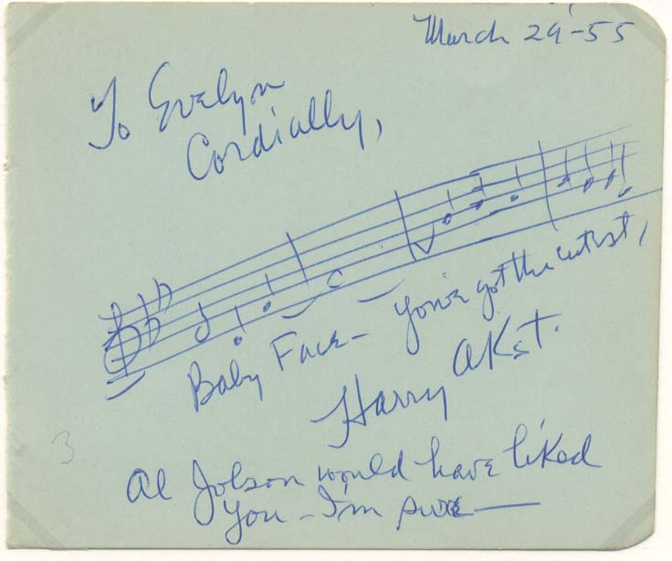 Harry Akst Autograph