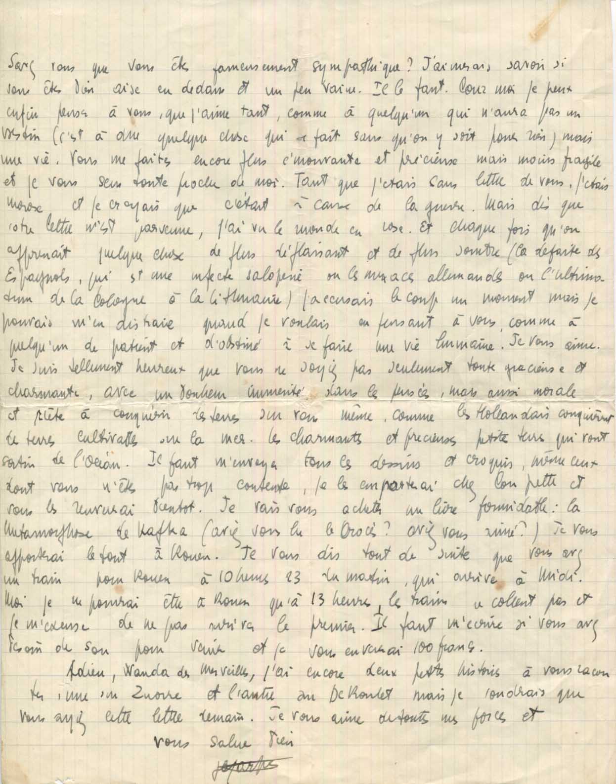 Jean-Paul Sartre Autograph