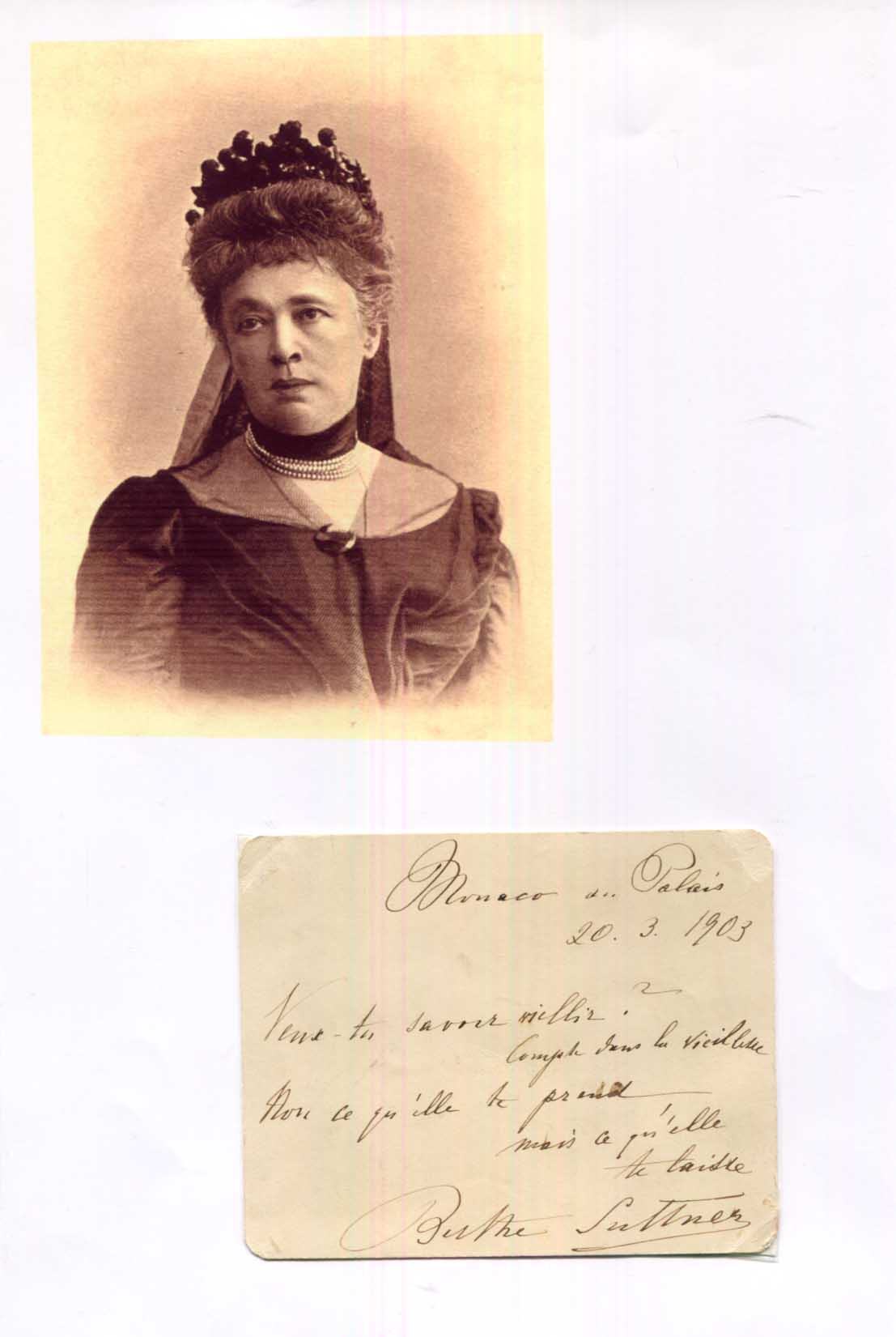Bertha von Suttner Autograph