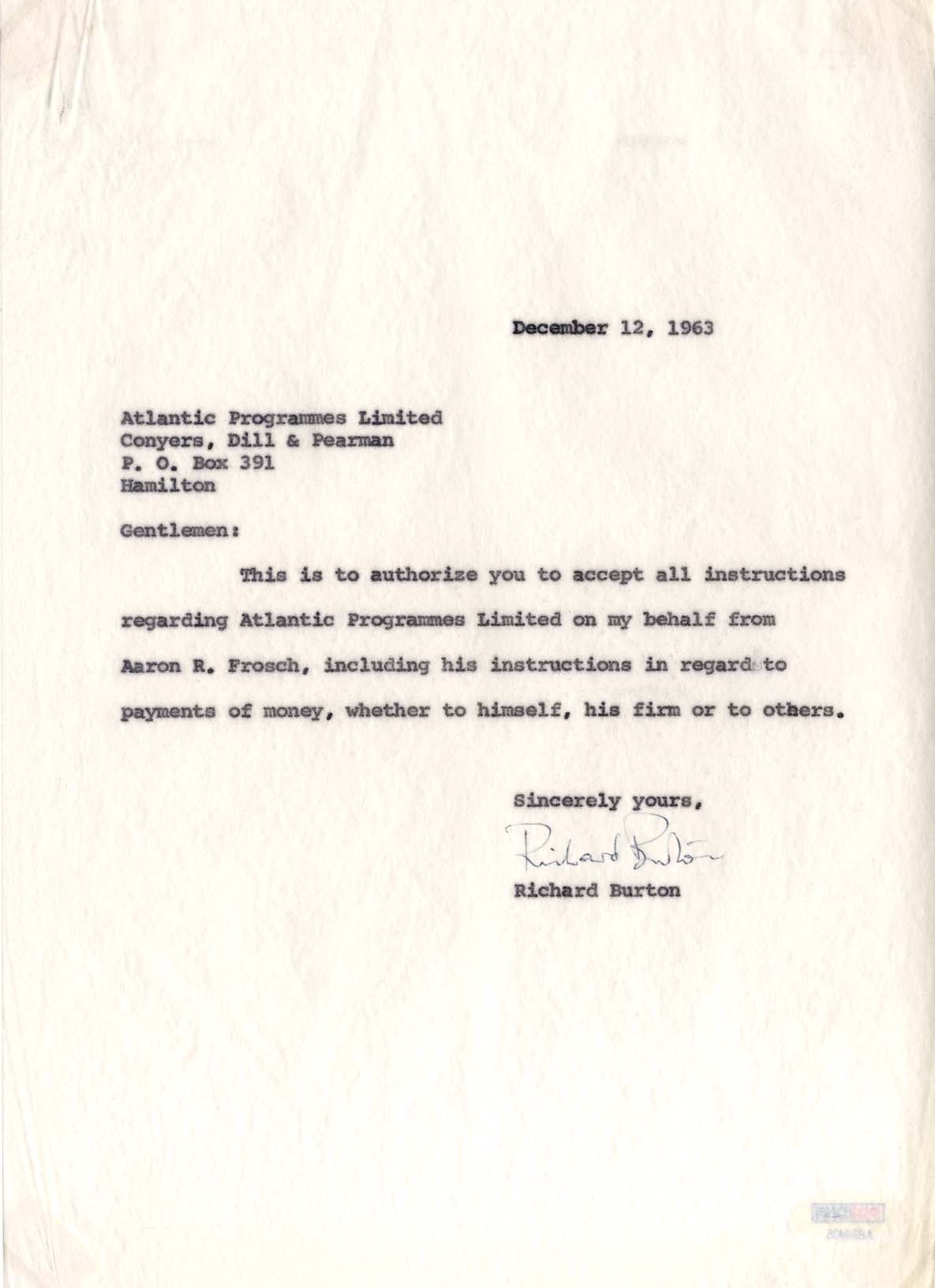 Richard Burton Autograph Autogramm | ID 15606799401341