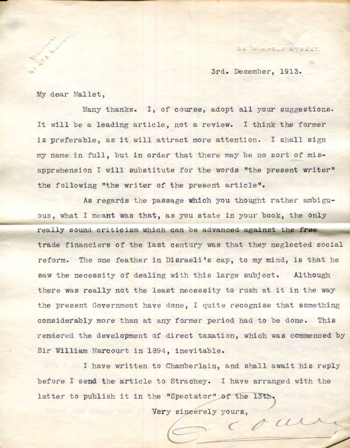 Arthur James Balfour & H. H. Asquith & others Autographs