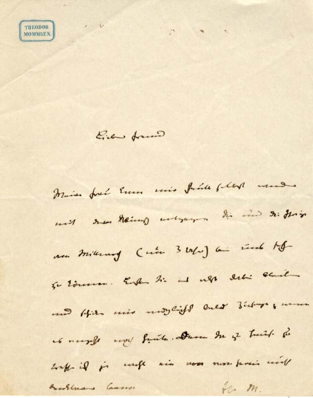 Theodor Mommsen Autograph