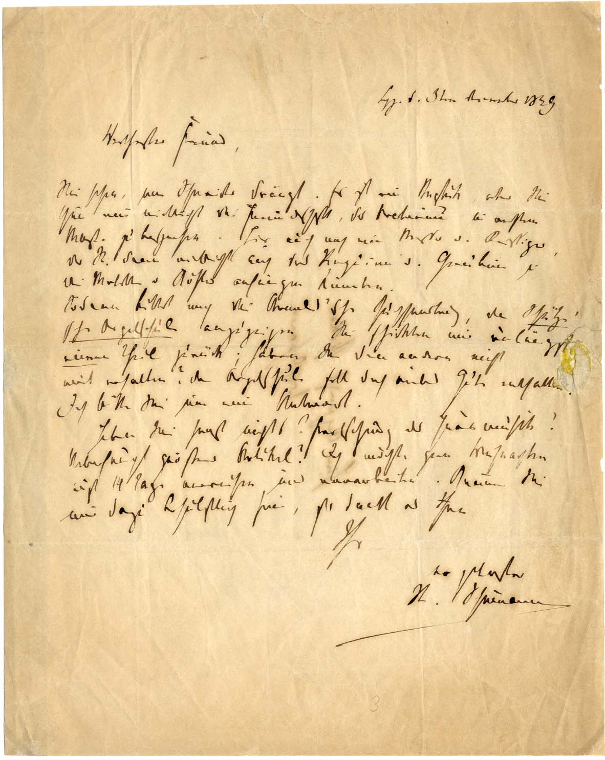 Robert Schumann Autogramm