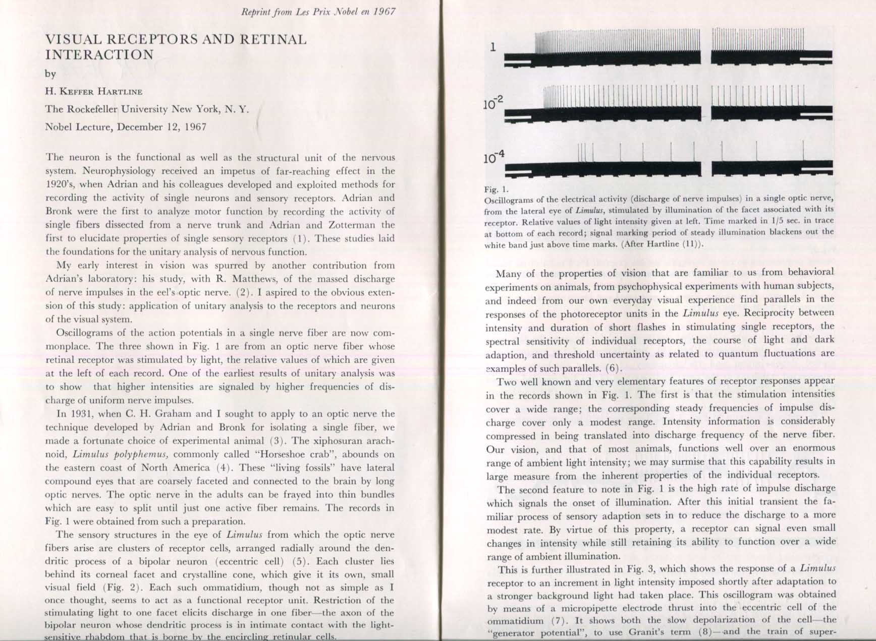 Haldan Keffer Hartline Autogramm