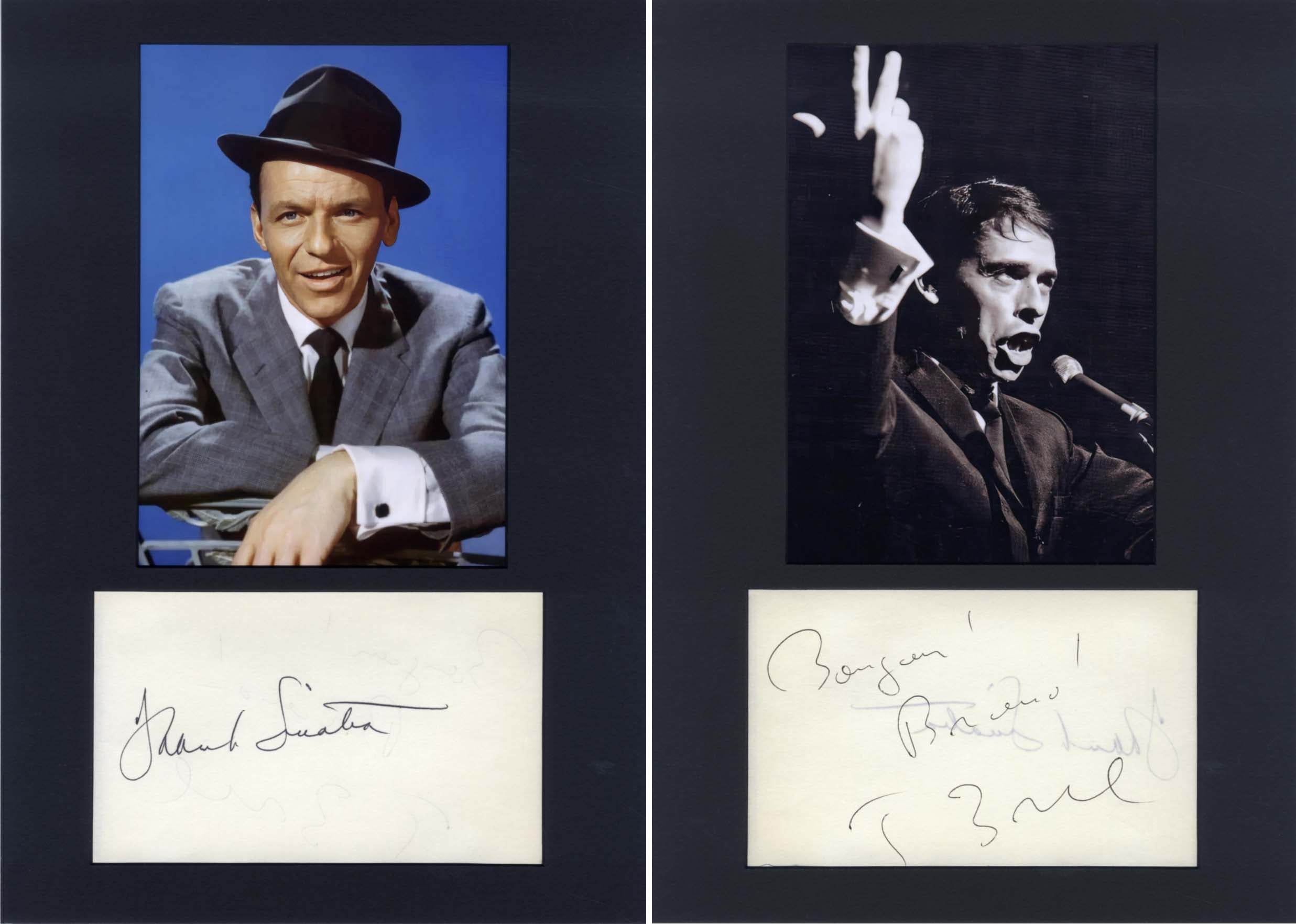 Frank Sinatra & Jacques Brel Autographs