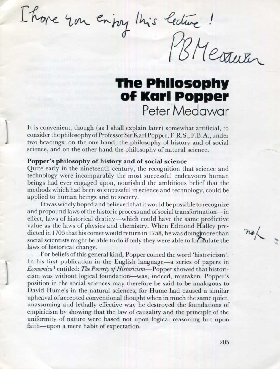 Peter Medawar Autograph Autogramm | ID 15690302226813