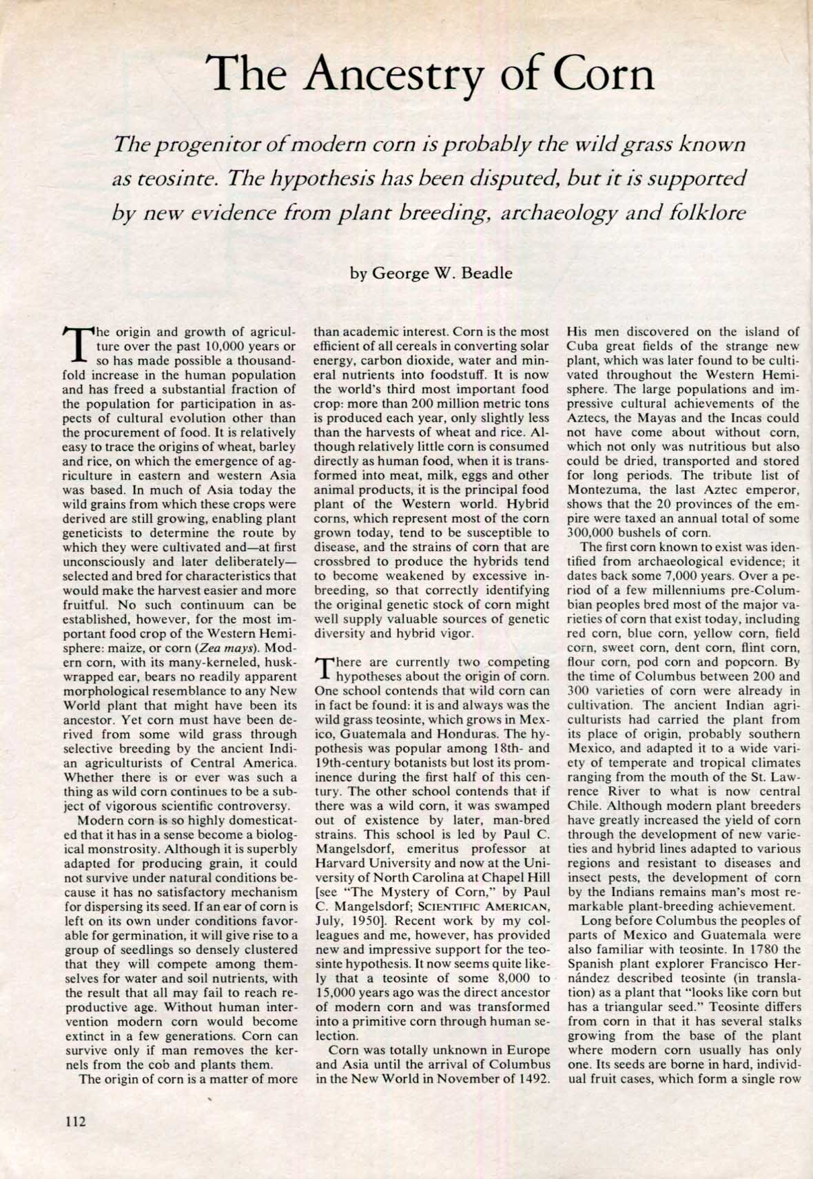 George Wells Beadle Autograph