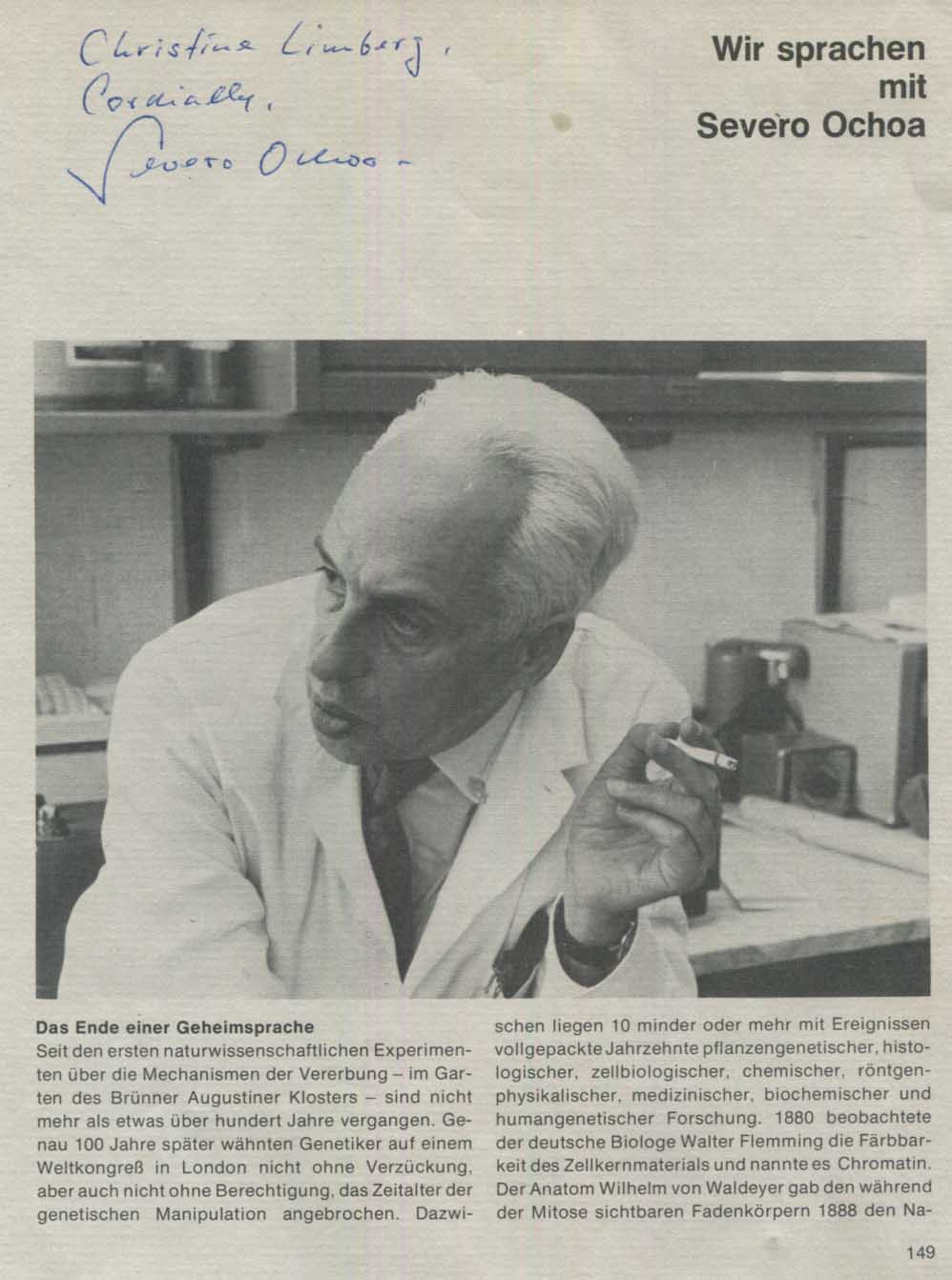 Severo Ochoa Autograph Autogramm | ID 15700052181373