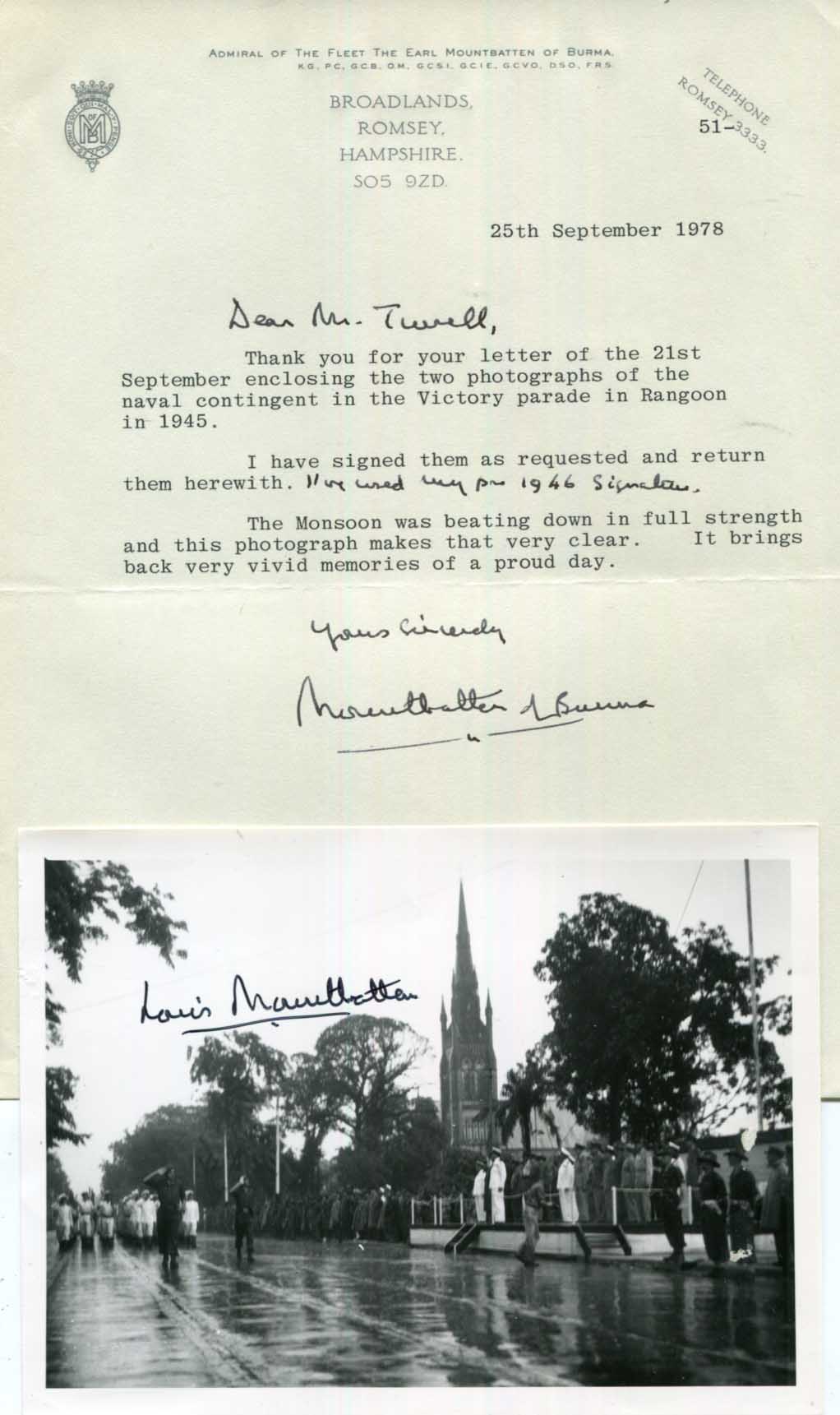 Earl Mountbatten of Burma Autographs