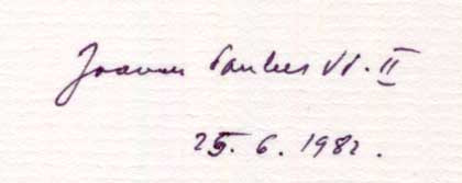 Papst Johannes Paul II. Autogramm