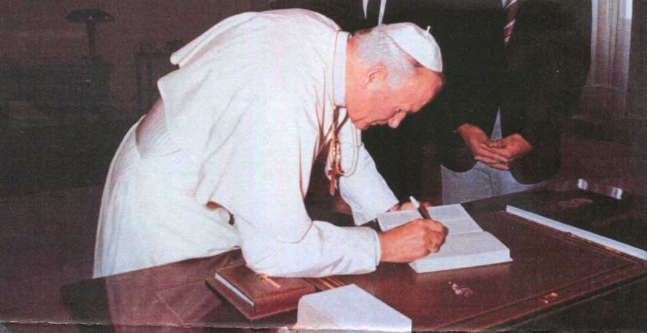 Papst Johannes Paul II. Autogramm