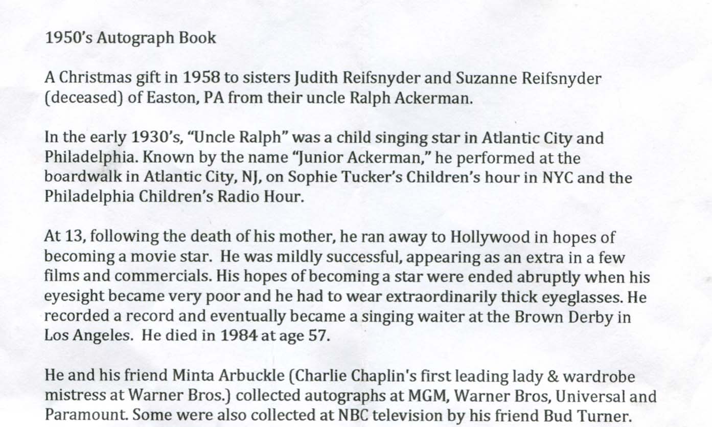 Robert Wagner Autograph