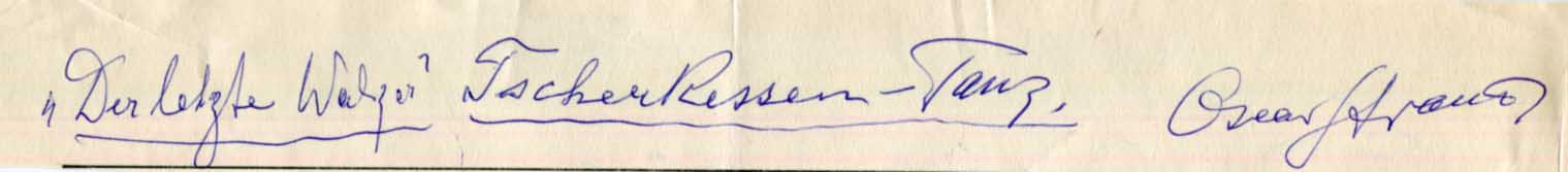 Oscar Straus Autograph
