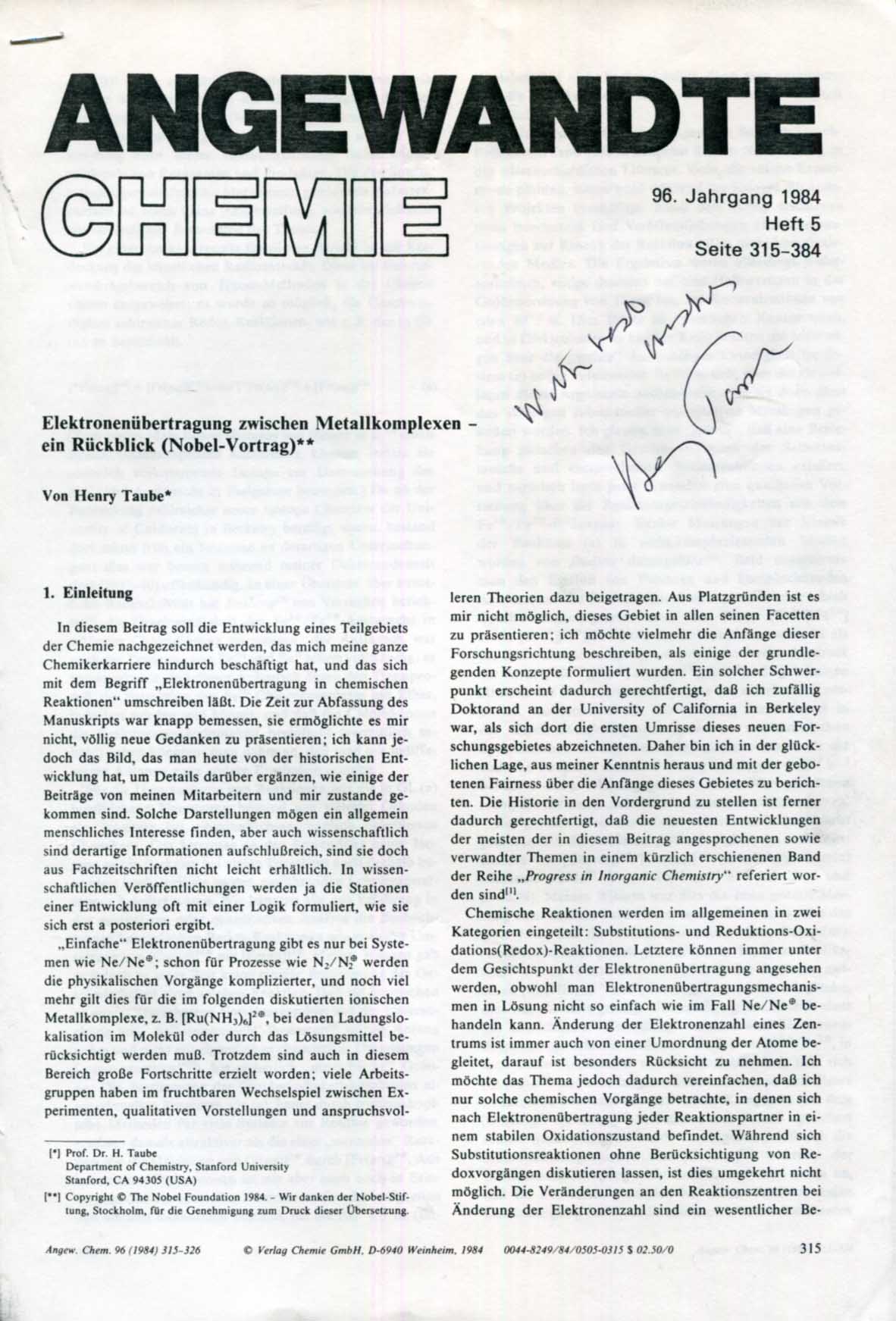 Henry Taube Autograph Autogramm | ID 15731152879997