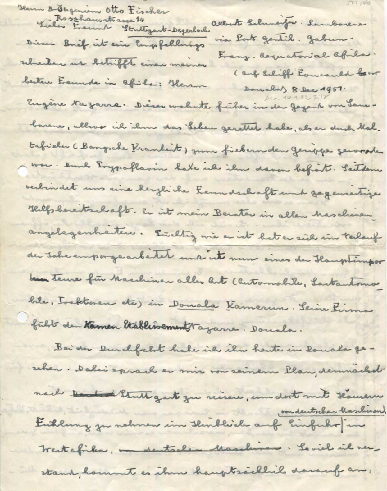 Albert Schweitzer Autograph