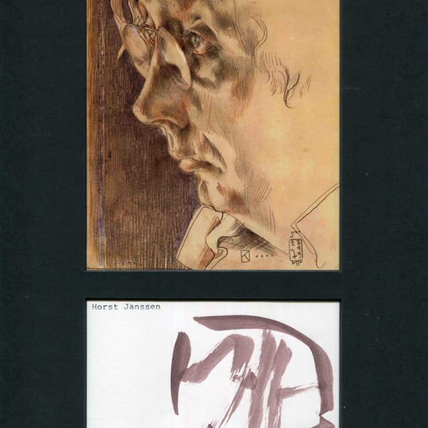 Horst Janssen autograph, signed card & mounted