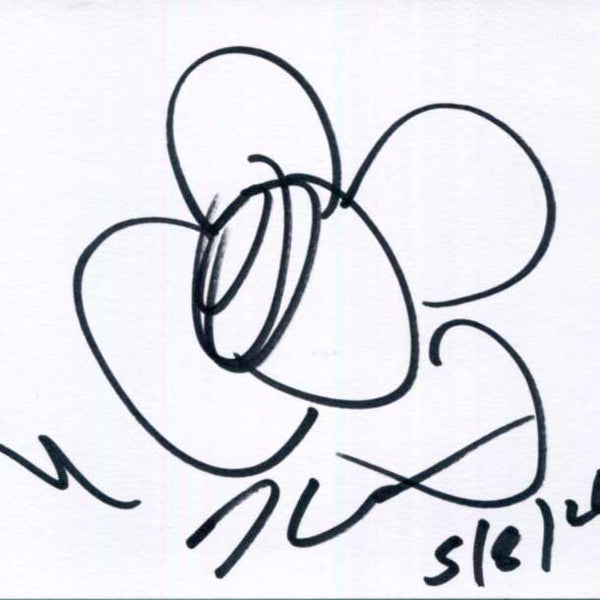 Jeff Koons autograph, original flower drawing signed
