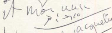 Pablo Picasso Autograph