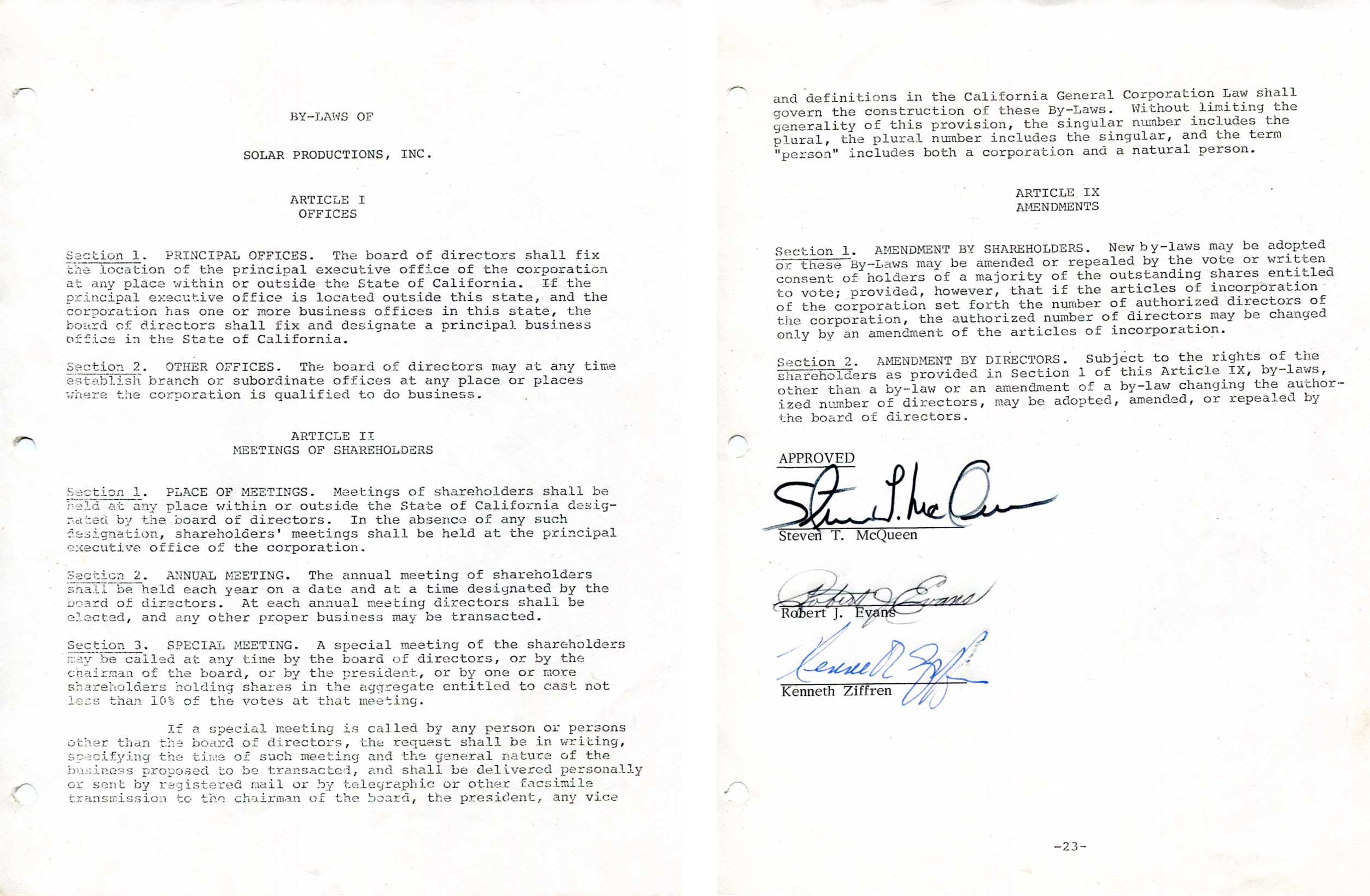 Steve McQueen Autograph