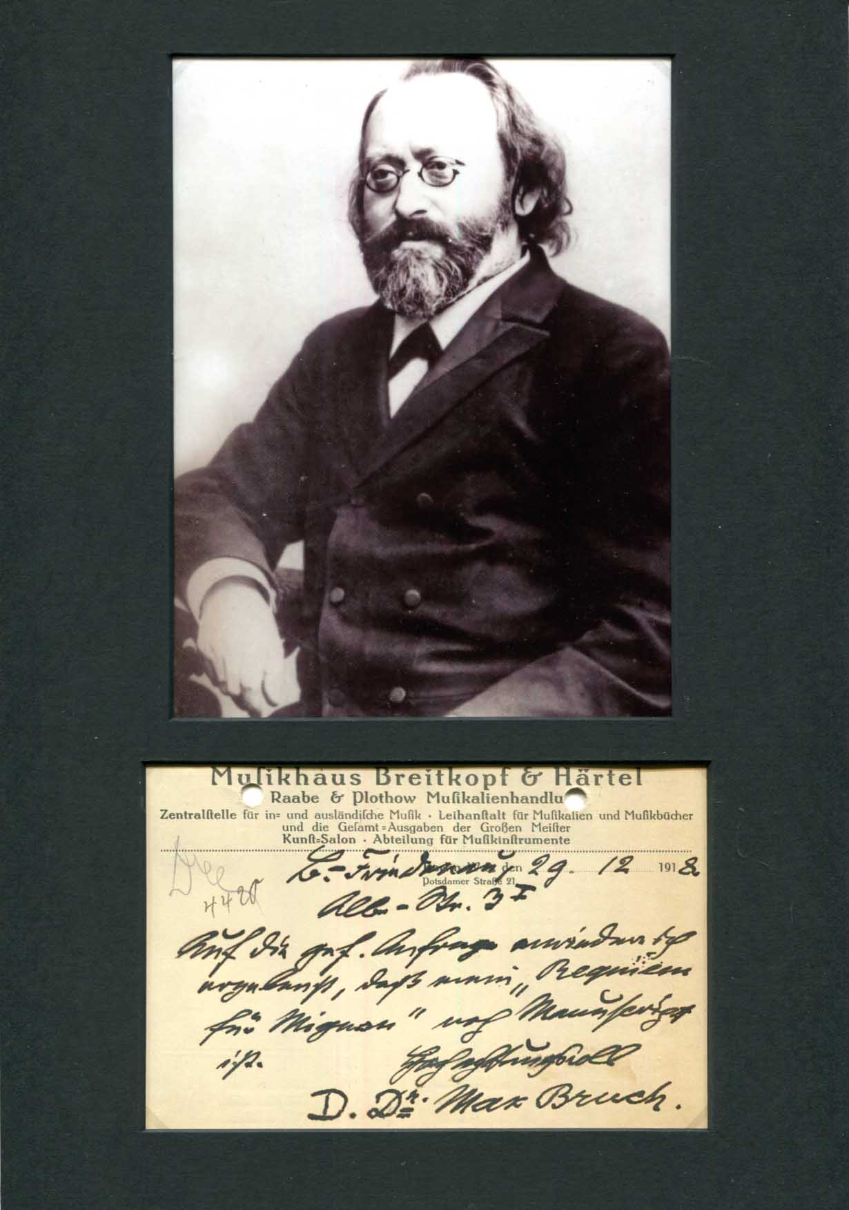 Max Bruch Autograph