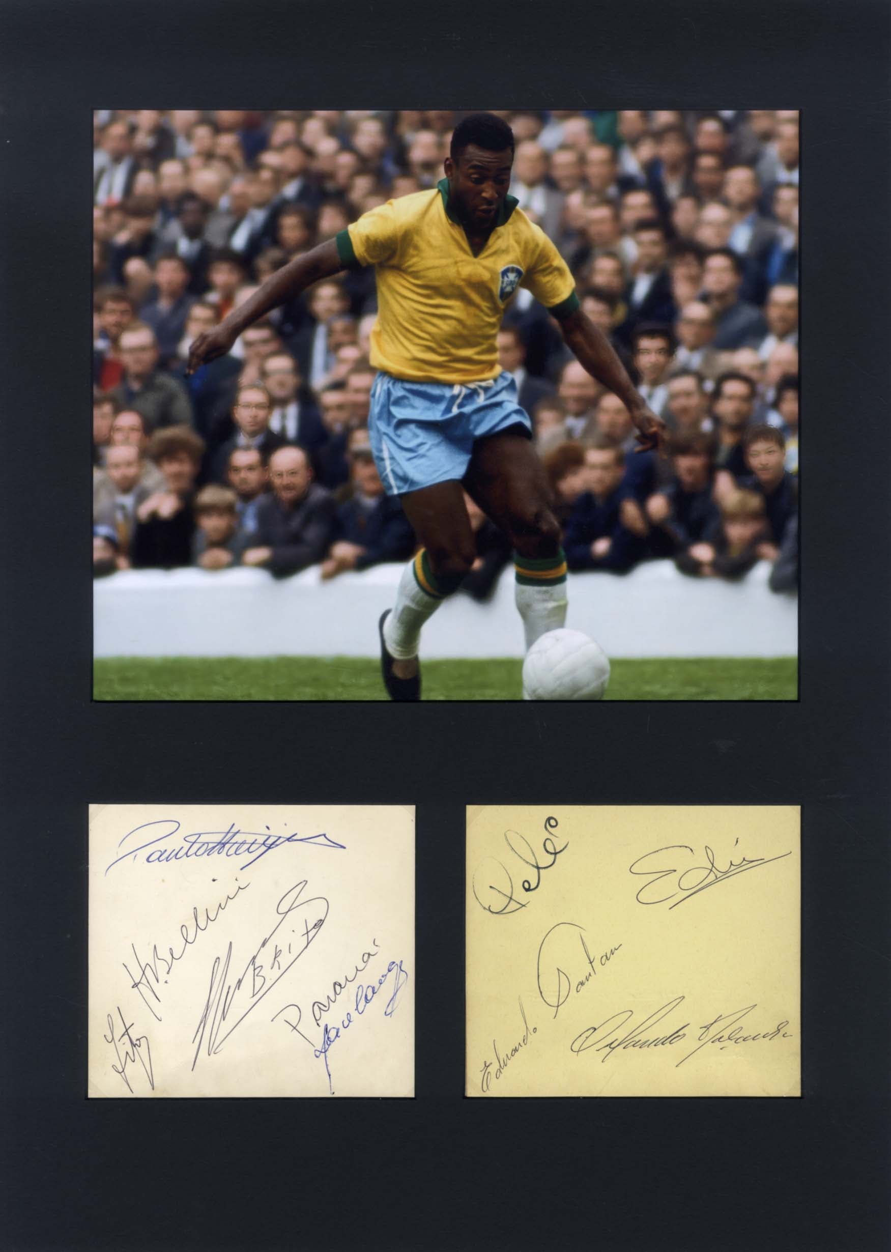 Pele & Brazilian Soccer World Cup Team 1966 Autographs