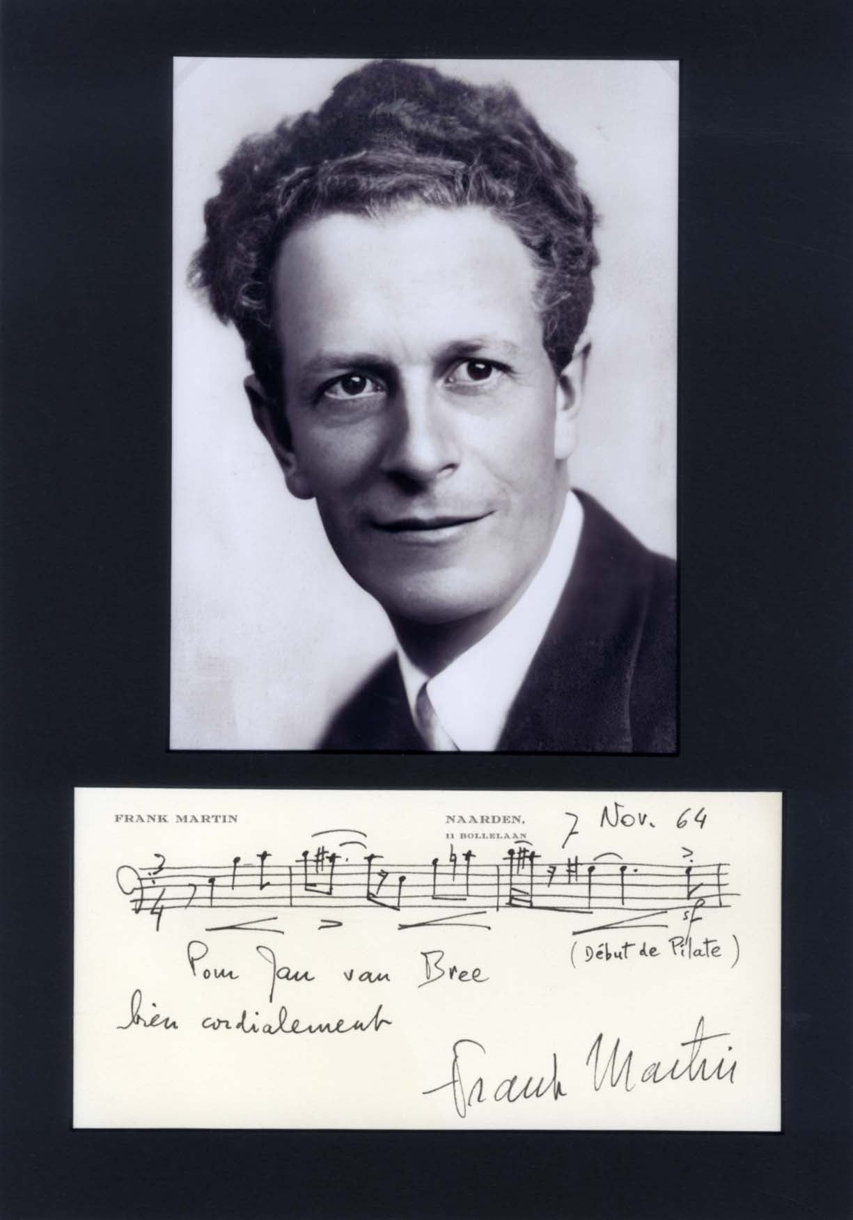 Frank Martin (composer) Autograph