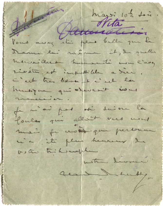Claude Debussy Autograph