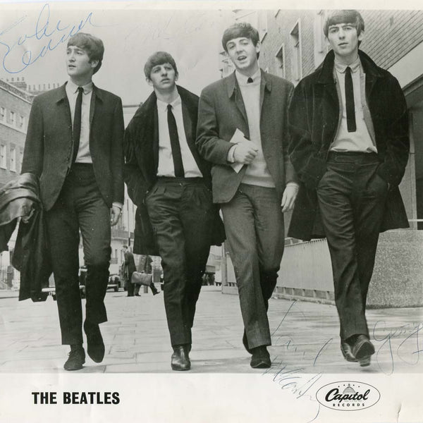 The Beatles (band) autographs, IP signed vintage photograph