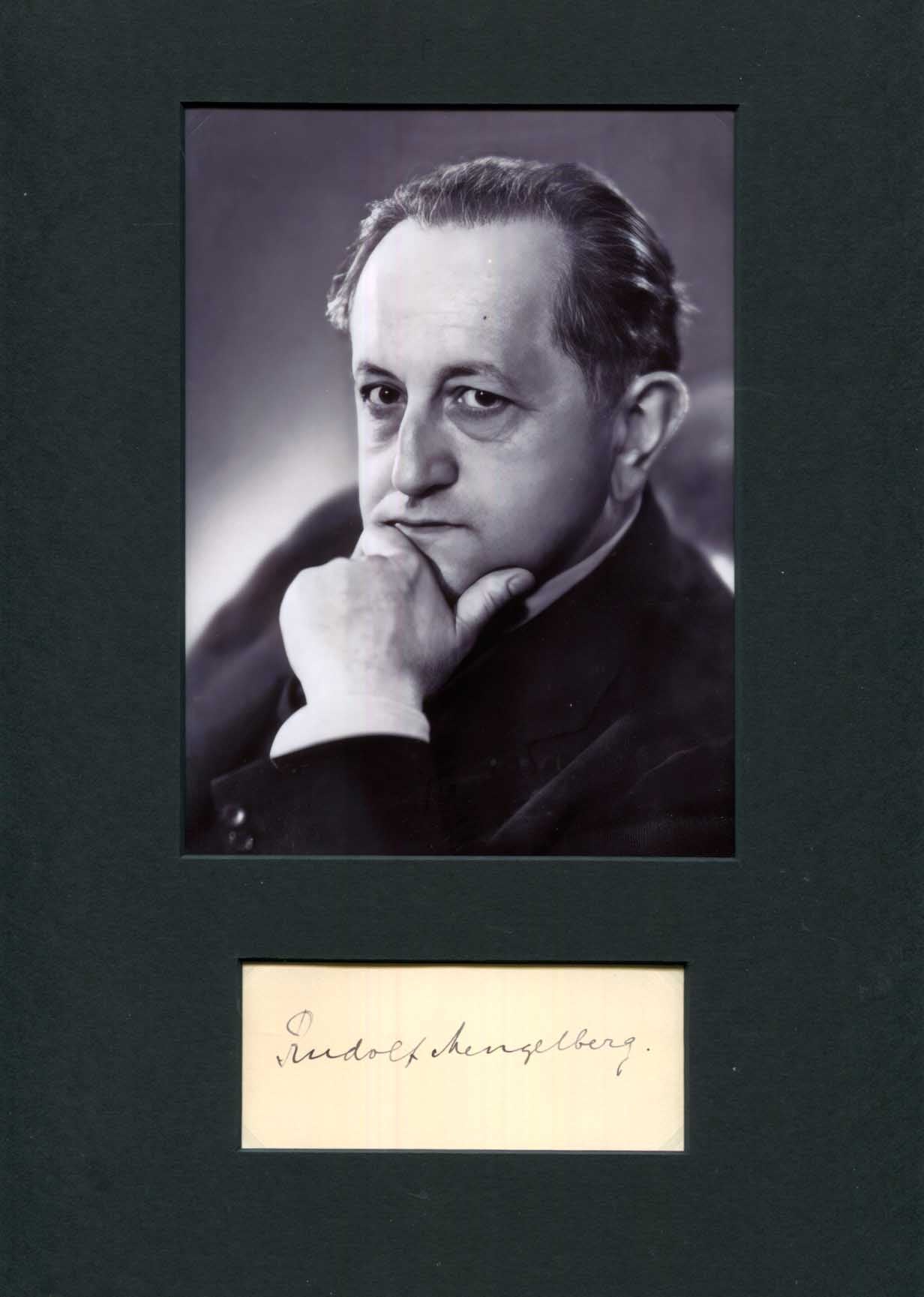 Rudolf Mengelberg autograph, signed card mounted