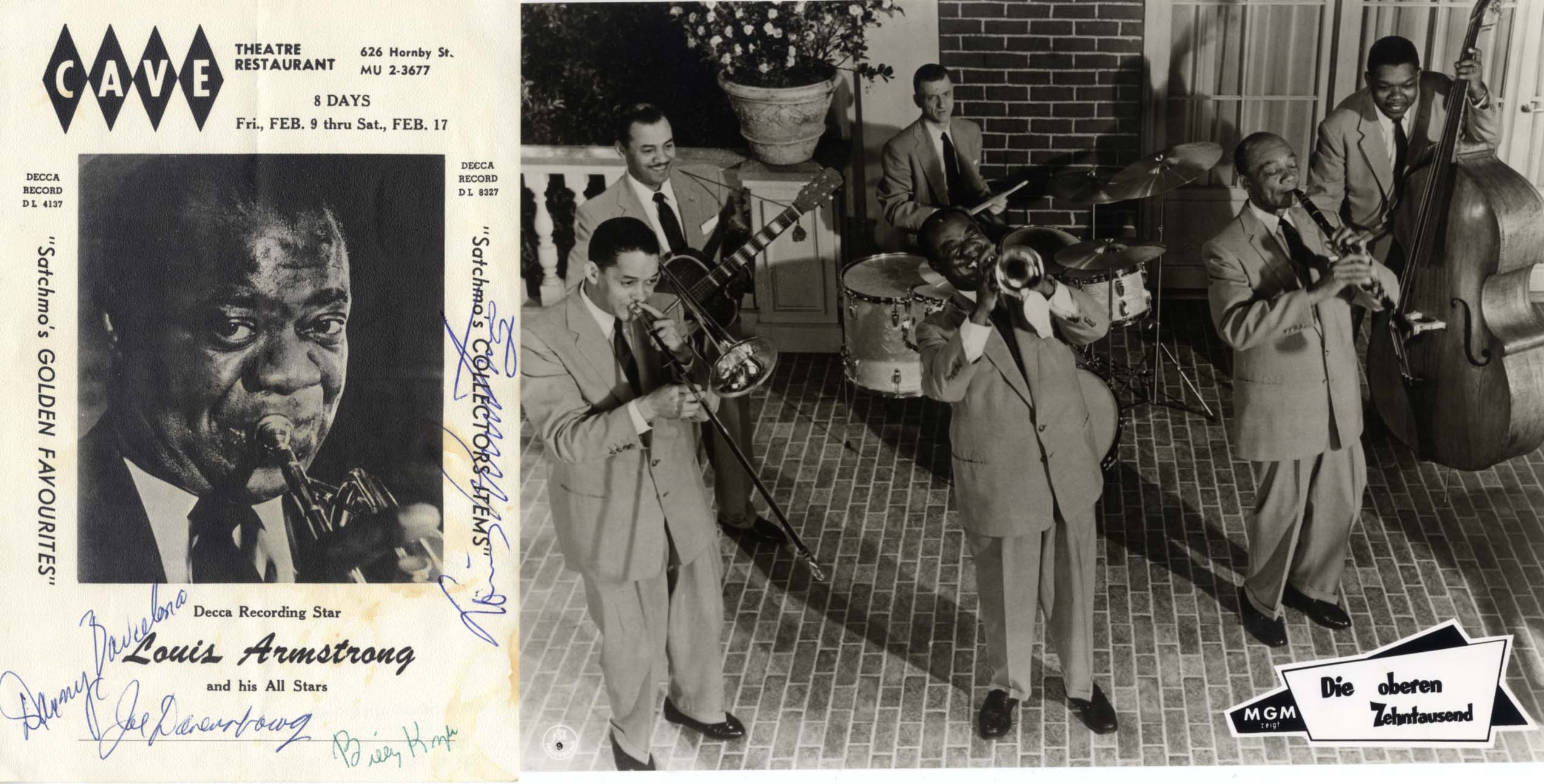 Louis Armstrong & Band Members Autographs