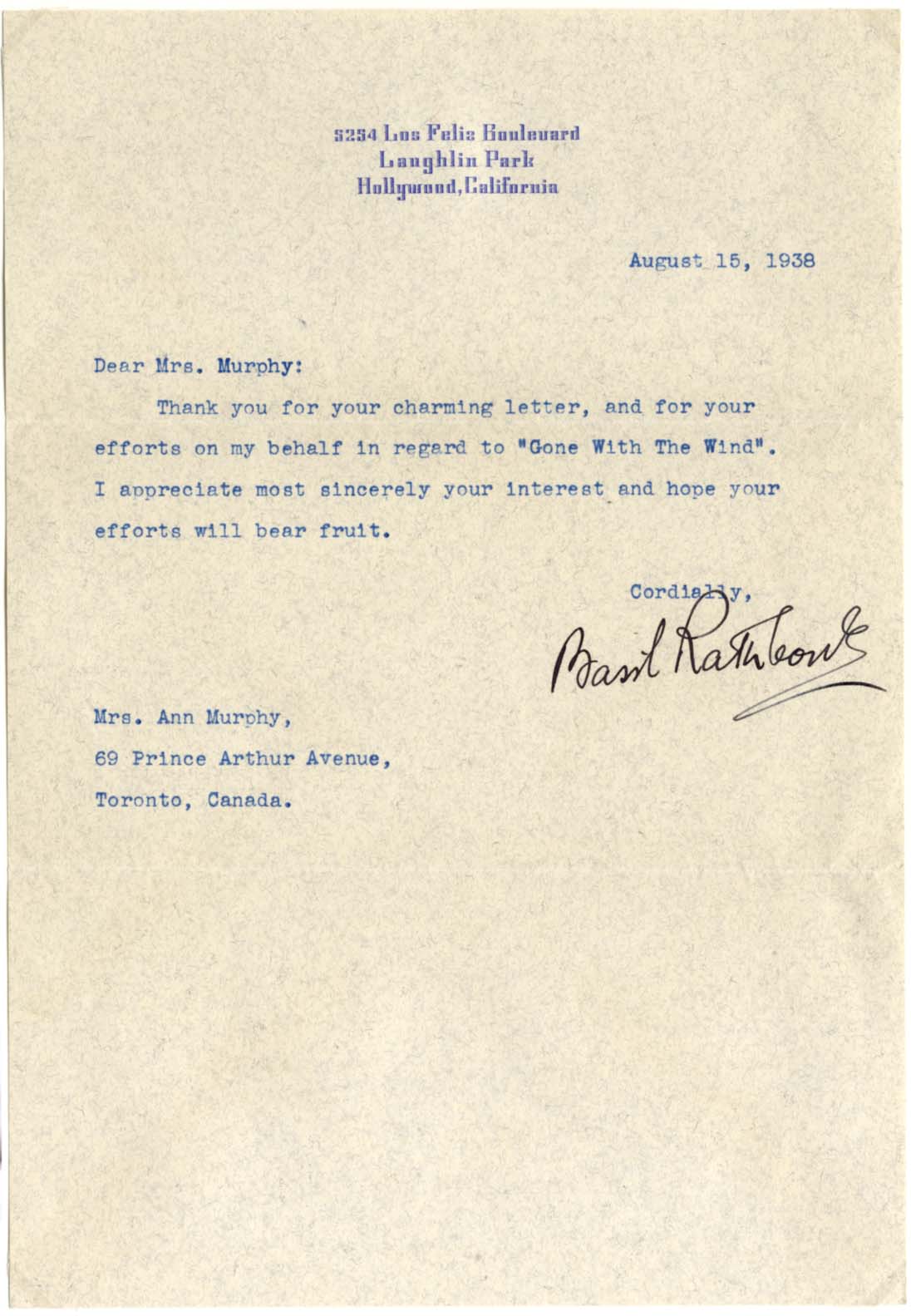 Basil Rathbone Autograph Autogramm | ID 15806805115261