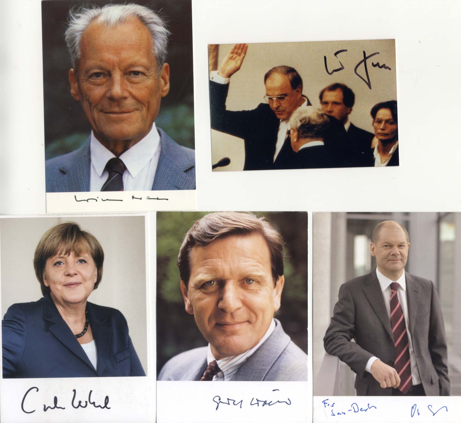 Chancellors of Germany (5) Autographs