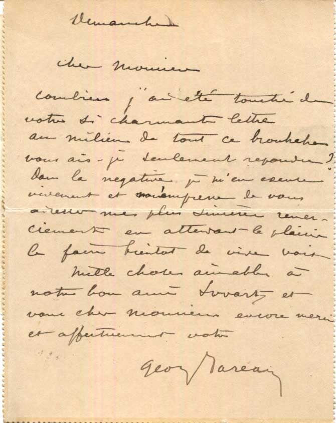 Georges Marie Valentin Bareau Autograph Autogramm | ID 15813572460925