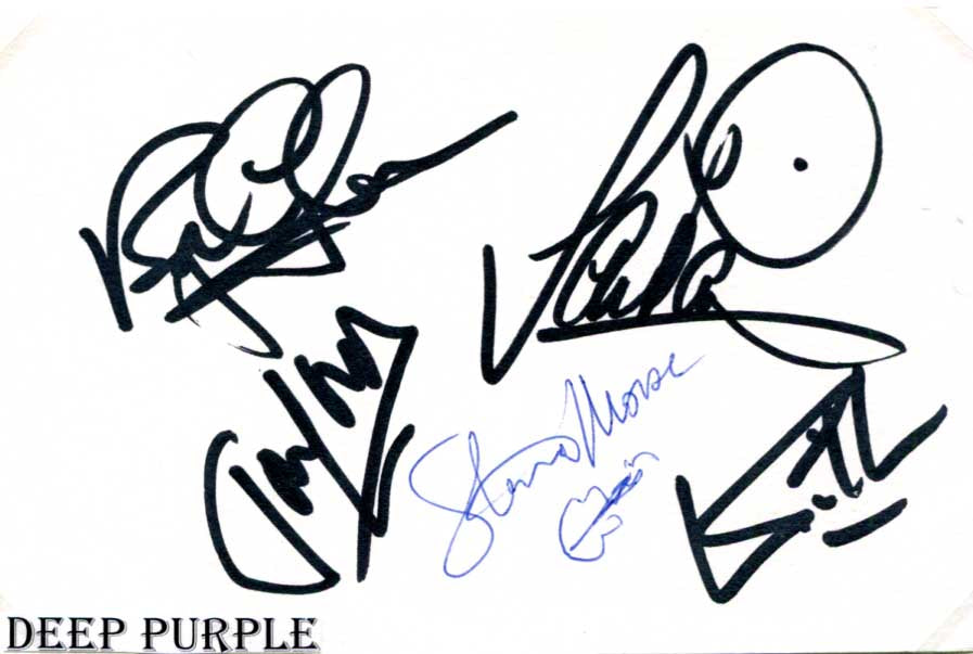 Deep Purple (band) Autographs