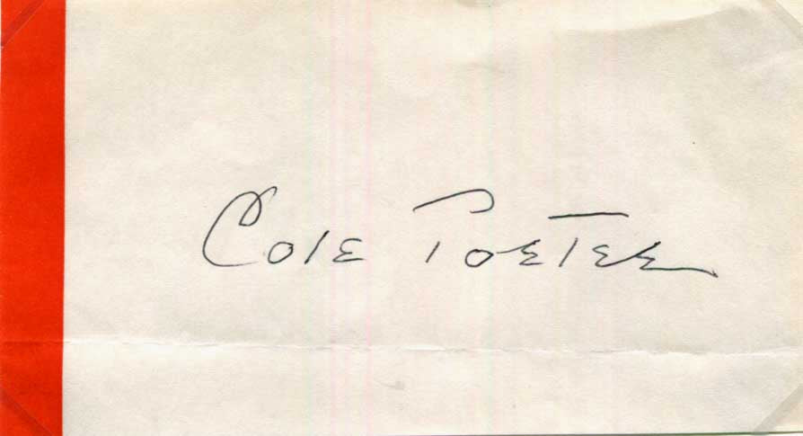 Cole Porter Autograph Autogramm | ID 15821106545021