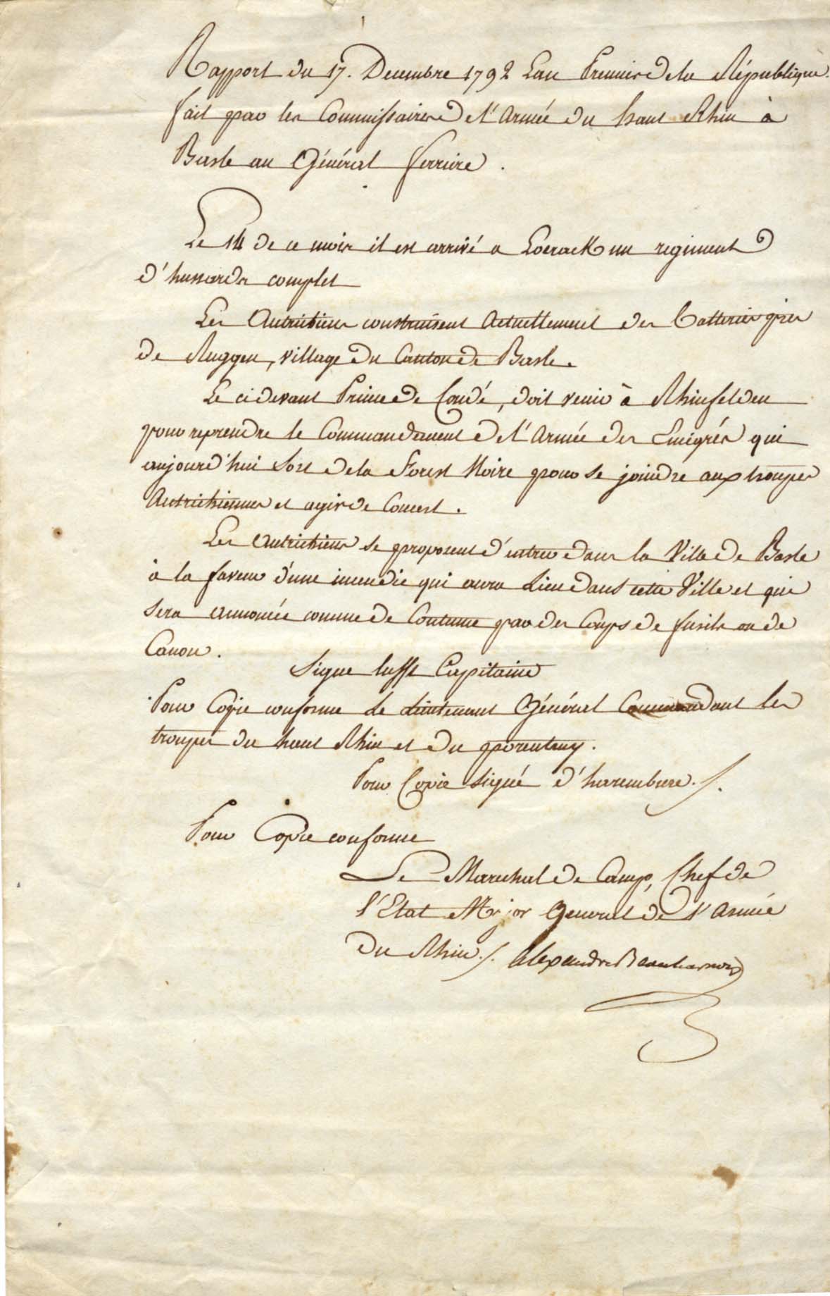 Alexandre de Beauharnais Autograph