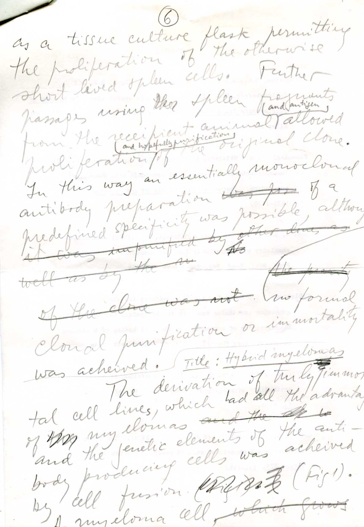 César Milstein Autograph