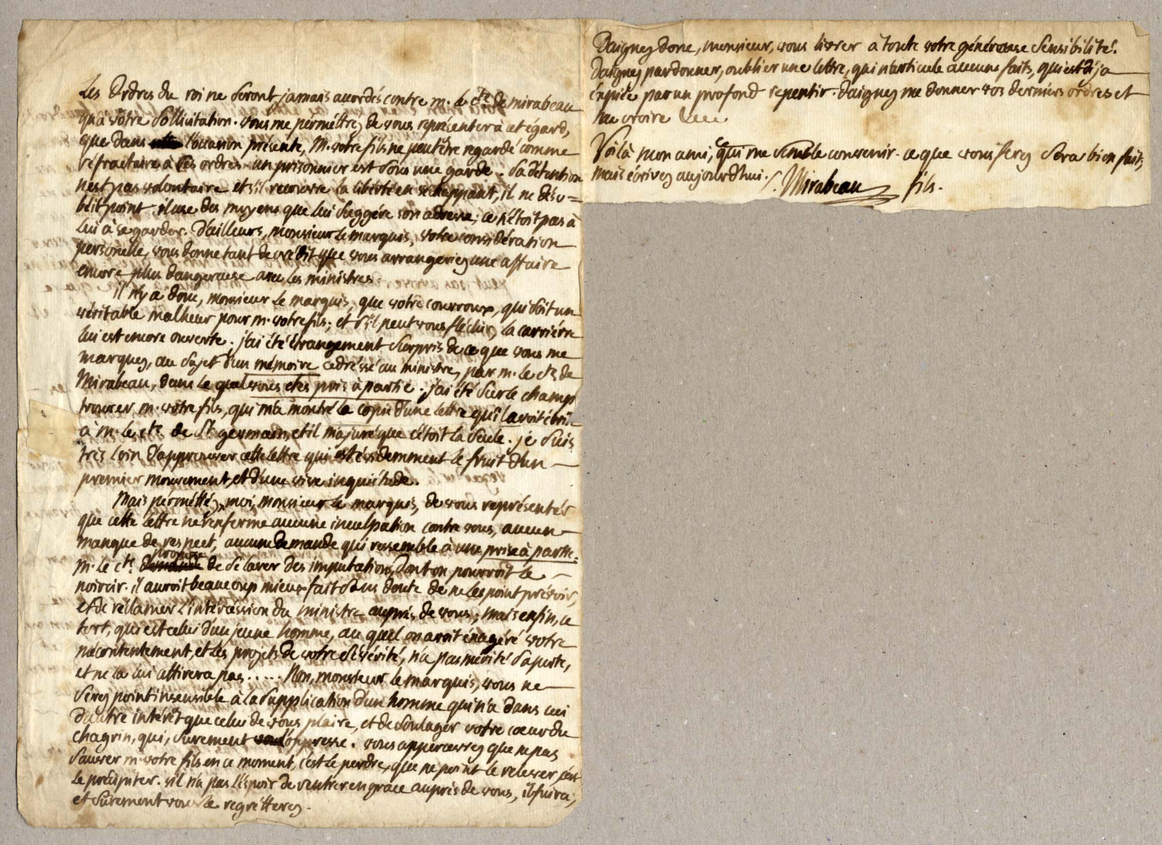 Honoré Gabriel Riqueti, Comte de Mirabeau Autograph