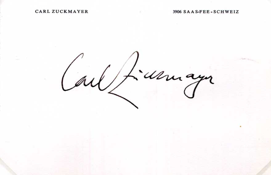 Carl Zuckmayer Autograph Autogramm | ID 15834131464573
