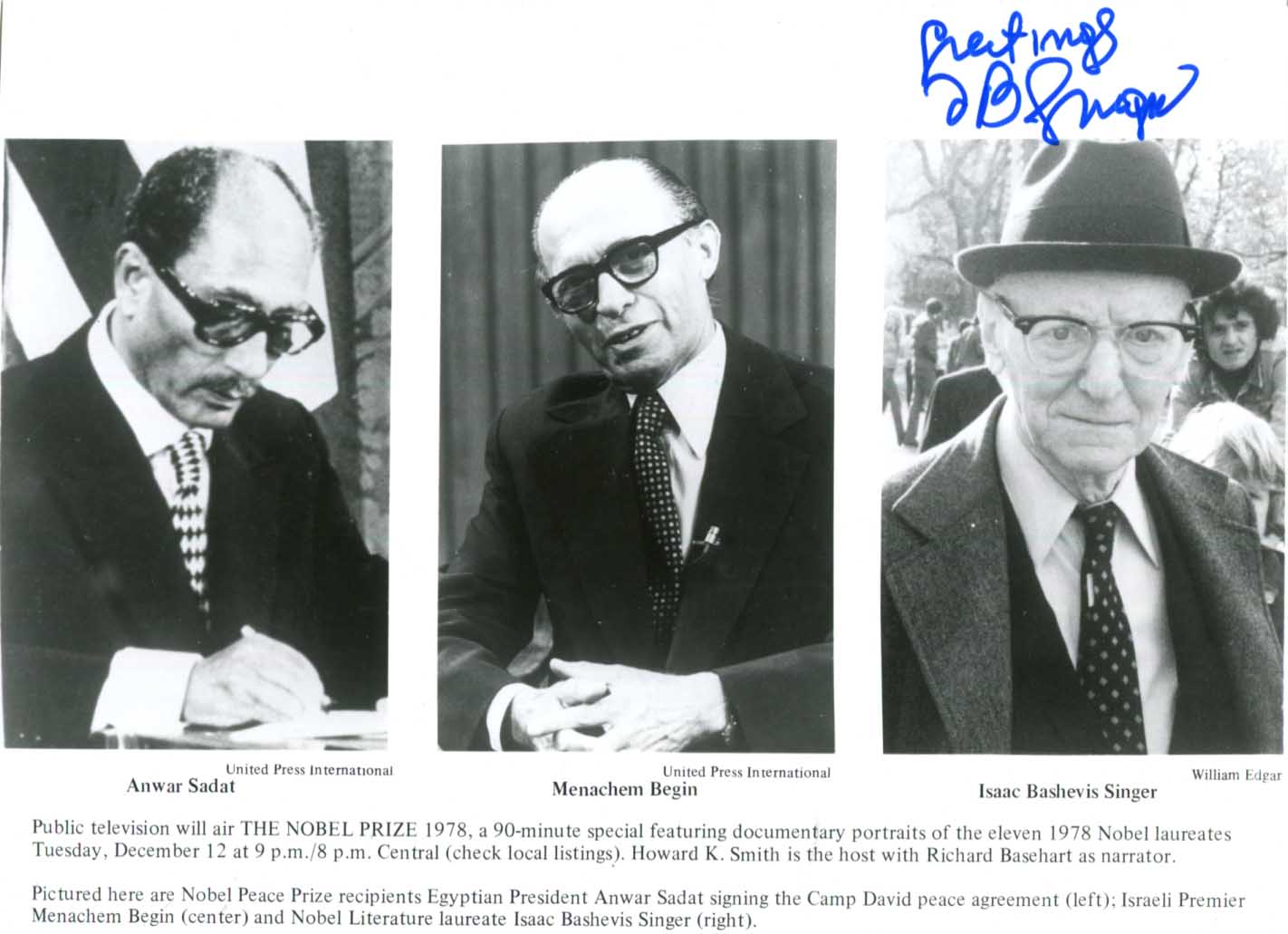 Isaac Bashevis Singer Autograph Autogramm | ID 15834370802045