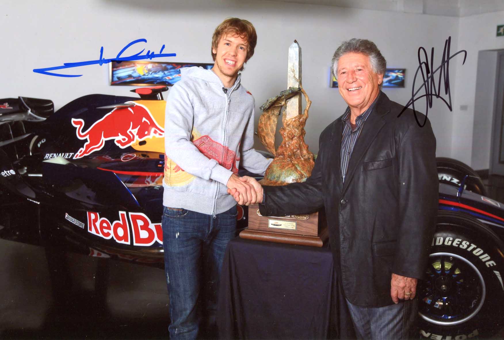 Sebastian Vettel & Mario Andretti Autographs