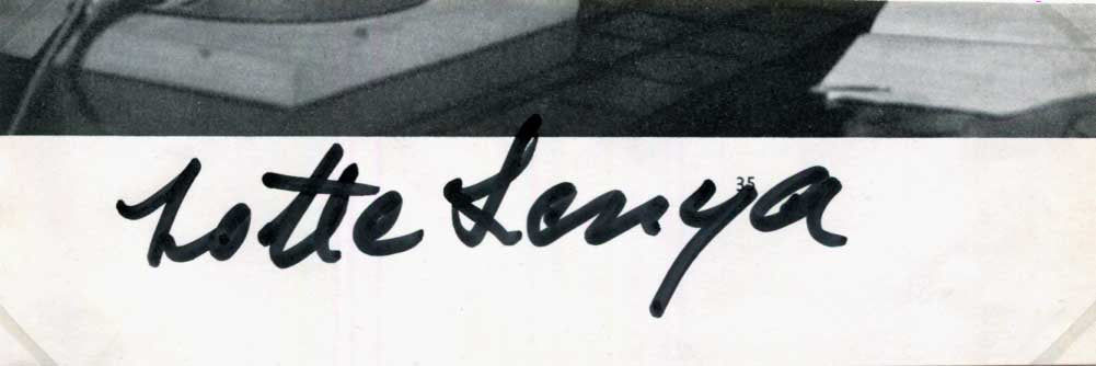 Lotte Lenya Autograph