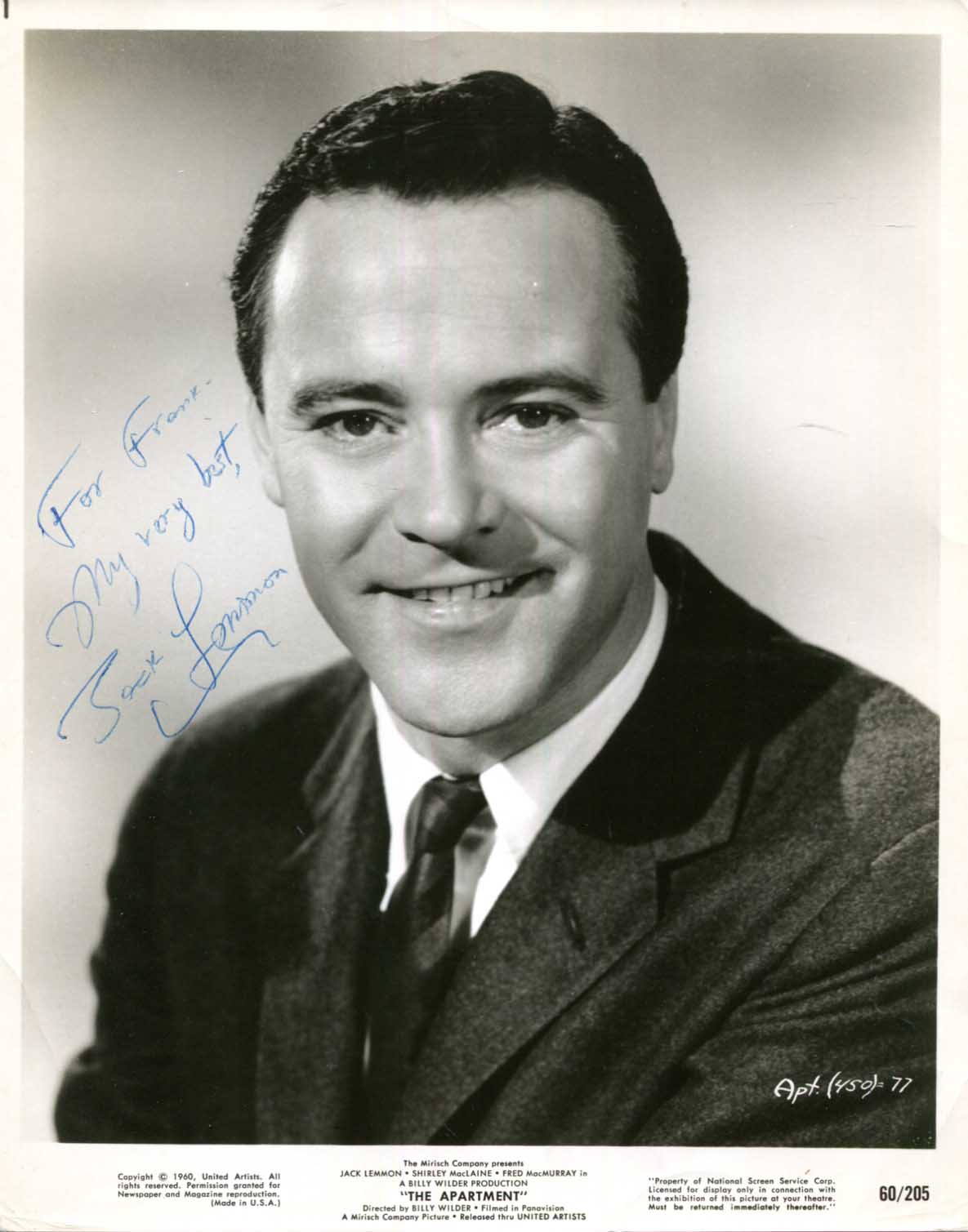 Jack Lemmon Autograph
