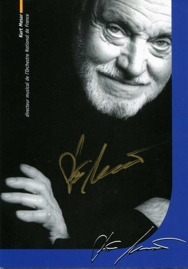 Kurt Masur Autograph