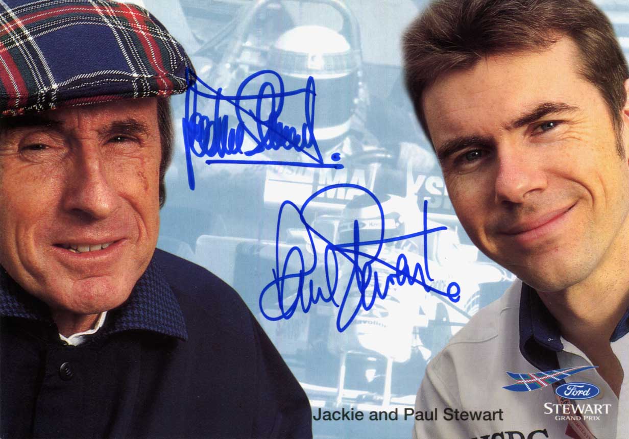 Jackie and Paul Stewart Autographs