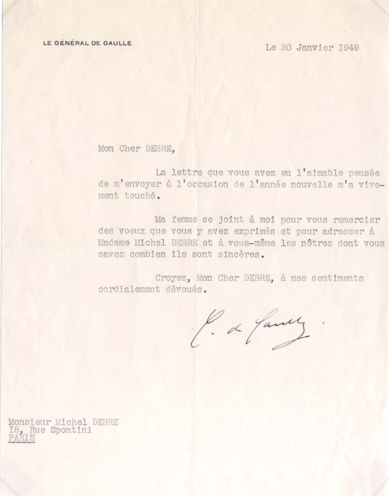 Charles de Gaulle Autograph
