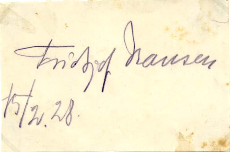 Fridtjof Nansen Autograph