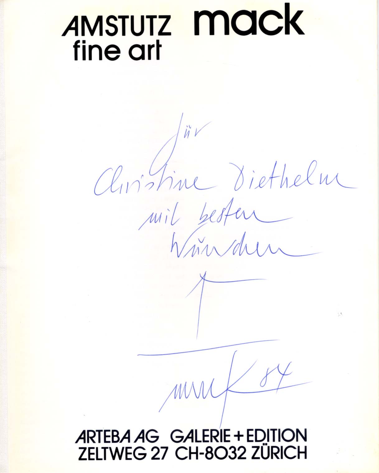 Heinz Mack Autograph
