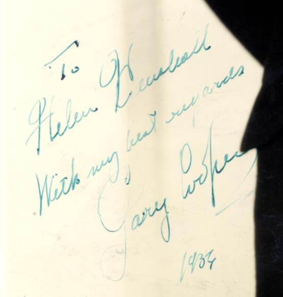 Gary Cooper autograph, signed oversize vintage studio photograph