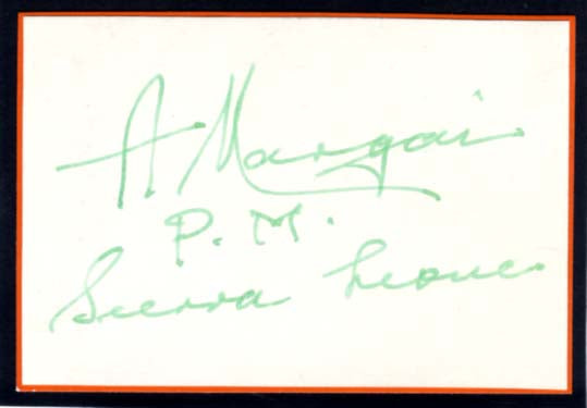Albert Margai Autogramm